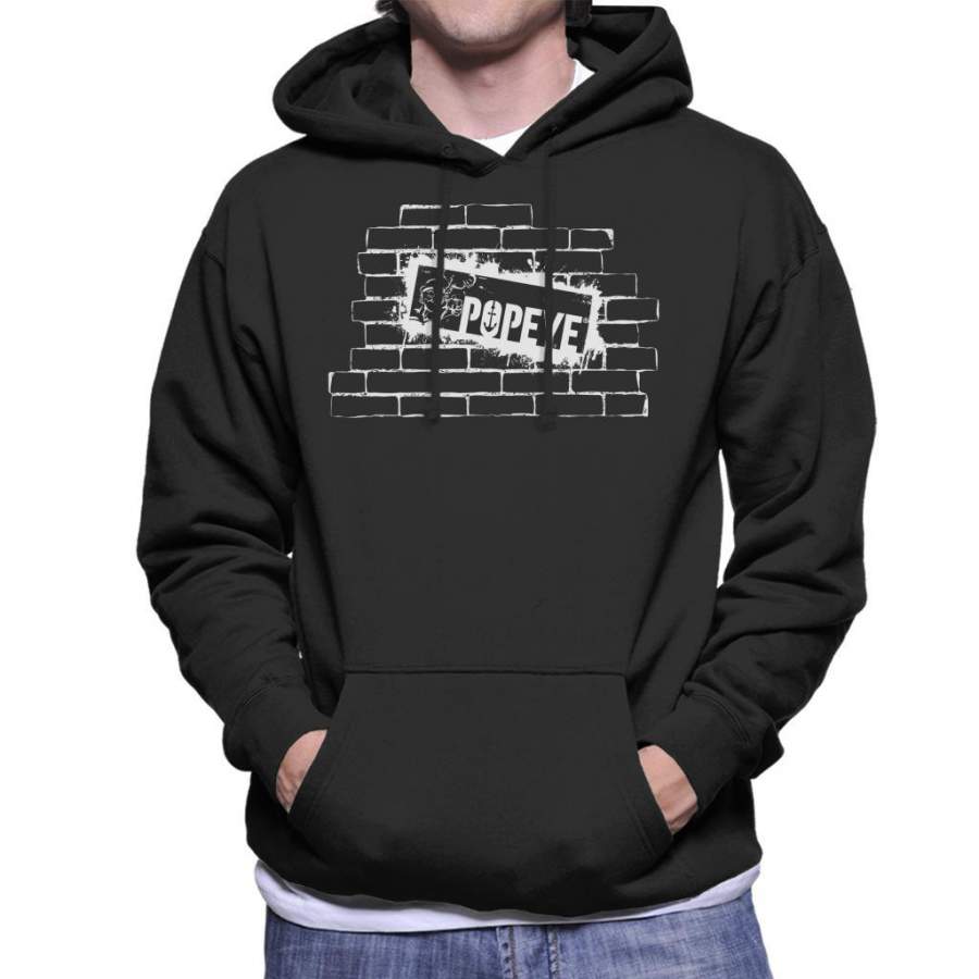 Popeye Brick Wall Poster Men’s Hooded Sweatshirt