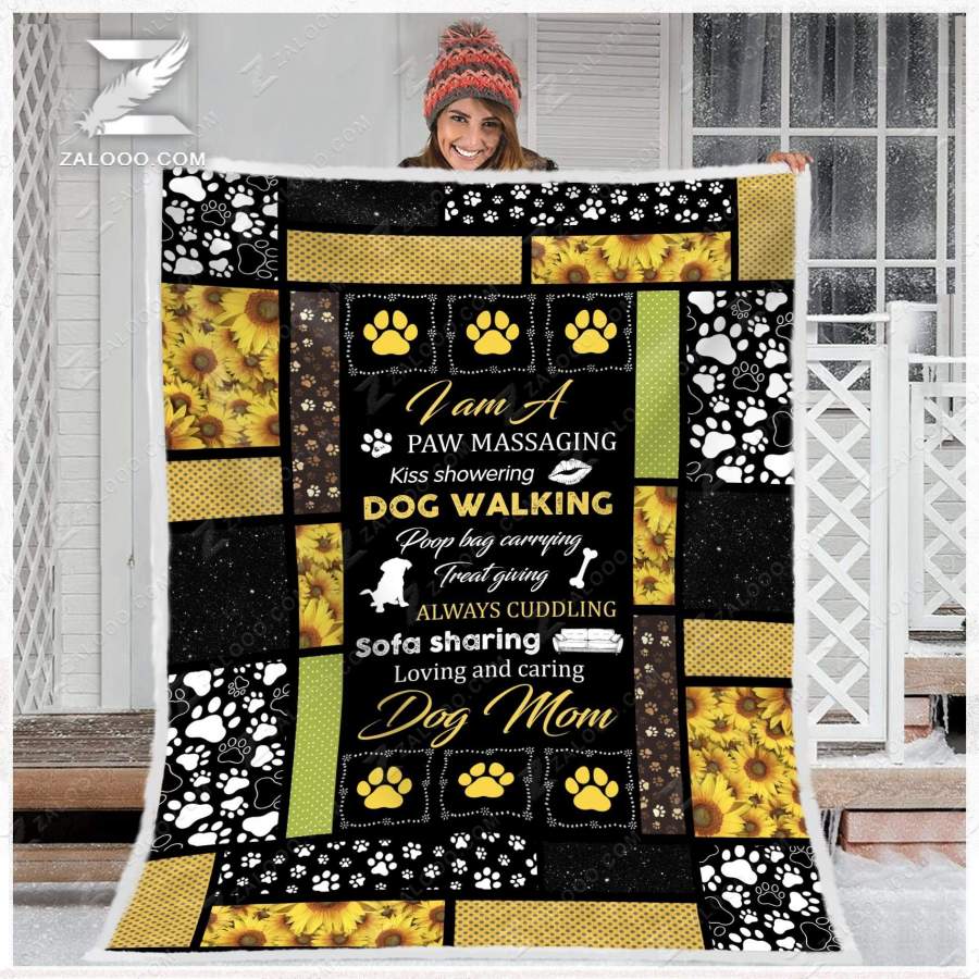 ZALOOO I Am A Dog Mom Dog Blanket