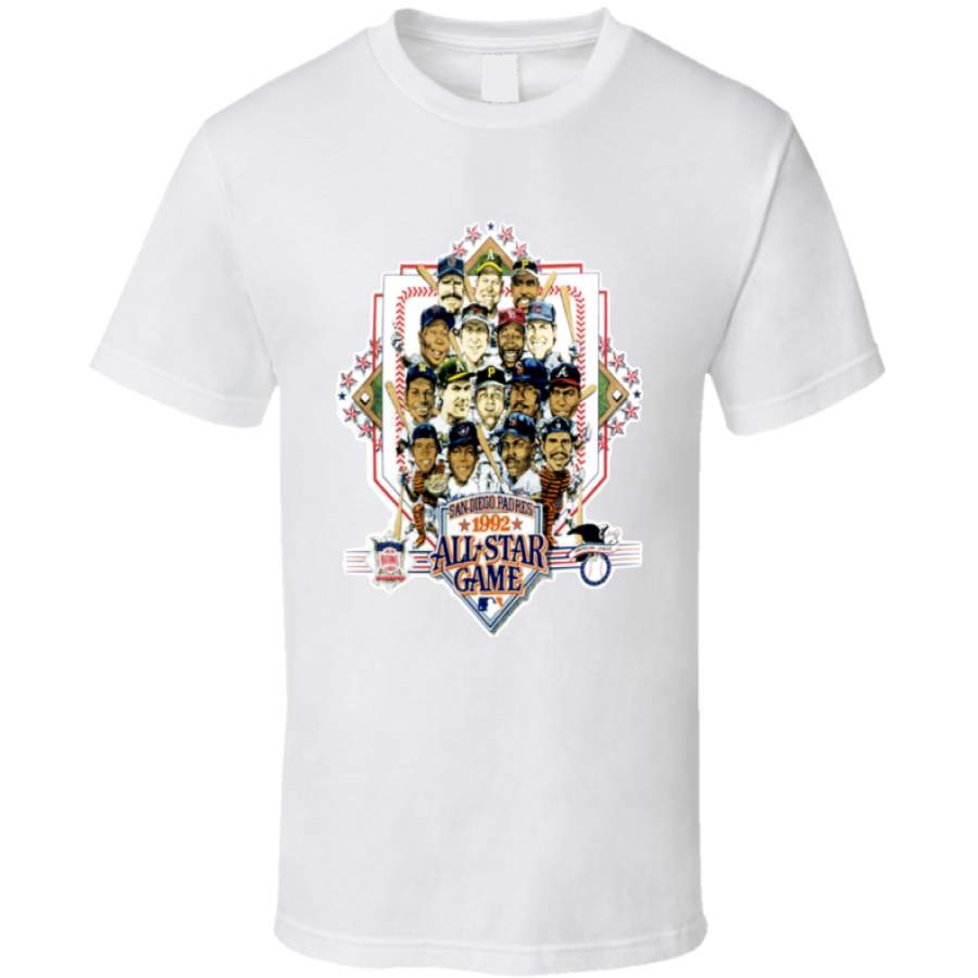 1992 Baseball All Star Game Retro Caricature T Shirt