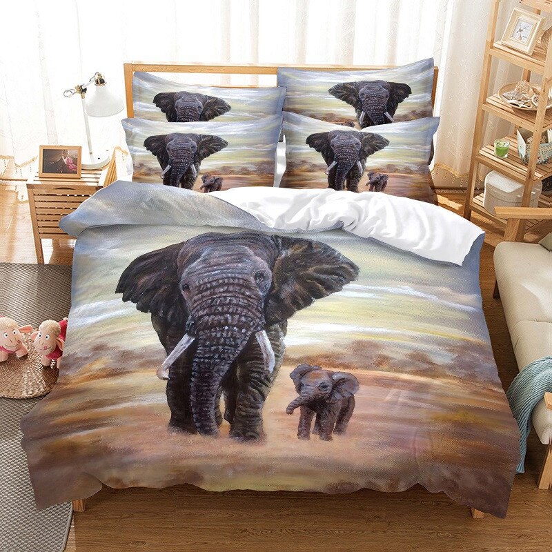 A Strong Elephant Bedding Duvet Cover Set 3D Digital Printing Bed Linen Fashion Design Cover Bedding Sets Bed Set