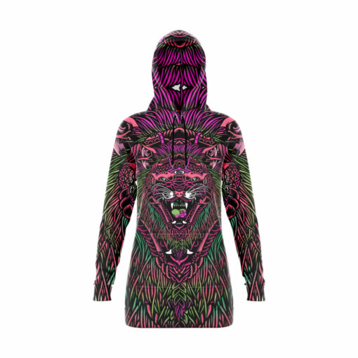 Acid Tiger Pink Hoodie Dress