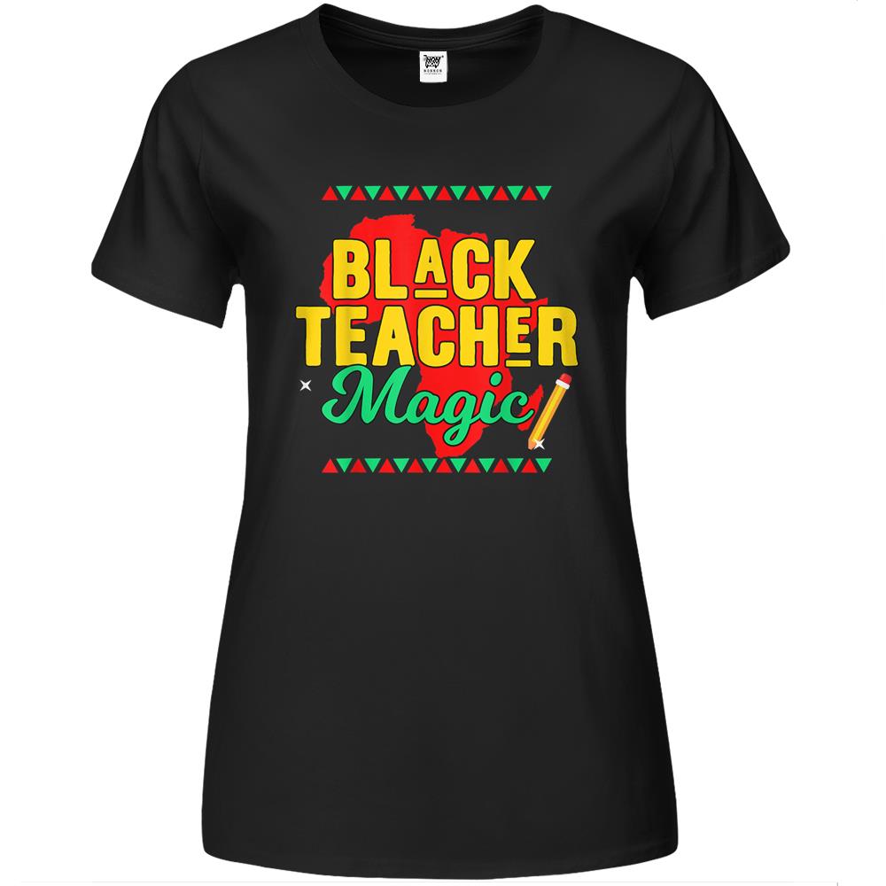 Teach Black History Month Kids Black Teacher African Pride Premium Womens T Shirts