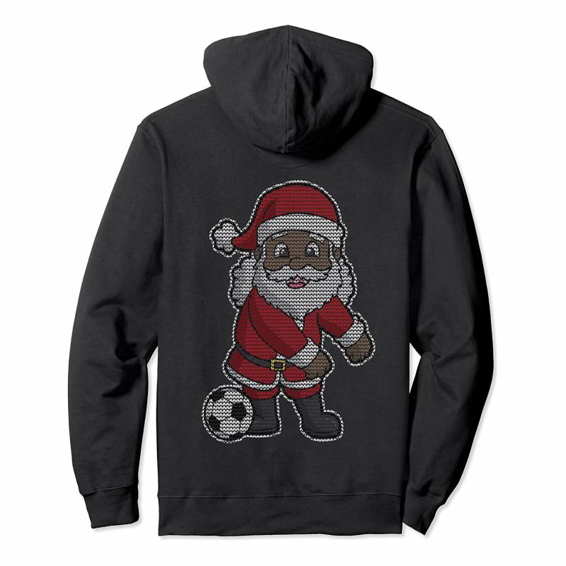 Soccer Flossing African American Santa Claus Christmas Gift Pullover Hoodie, T-Shirt, Sweatshirt