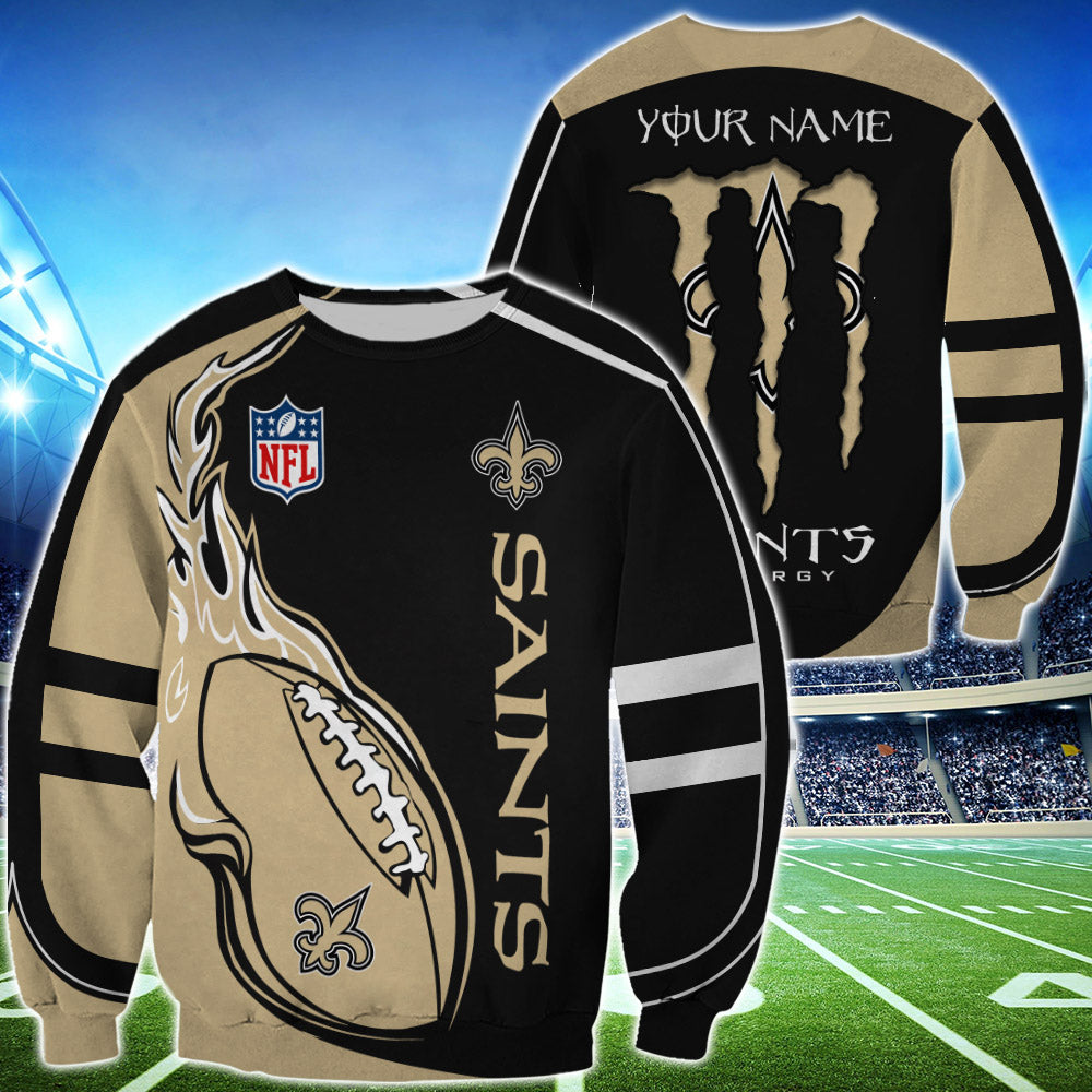 Monster Energy New Orleans Saints Sweatshirt Custom Name