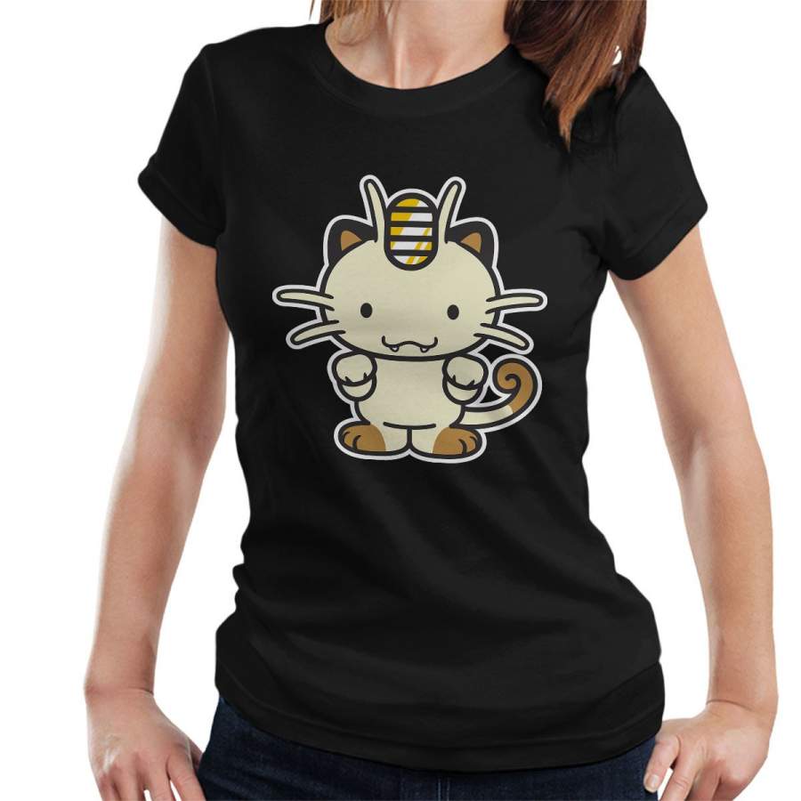 Hello Kitty Pokemon Meowth Mashup Women’s T-Shirt