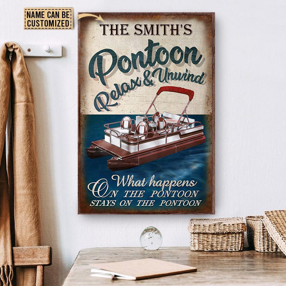 Aeticon Gifts Personalized Pontoon What Happens On The Canvas Mom Dad Gift Home Decor