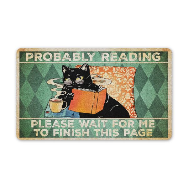 Probably Reading Please Wait For Me To Finish This Page All Over Printed Doormat, Classroom Decor