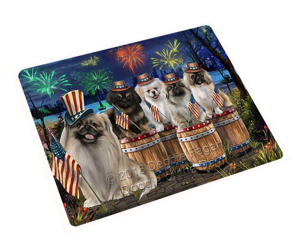 4Th Of July Independence Day Fireworks Pekingeses At The Lake Blanket Blnkt75486