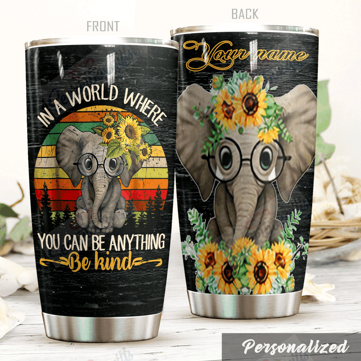 Personalized Elephant Yq1901281Cl Stainless Steel Tumbler Travel Customize Name, Text, Number, Image