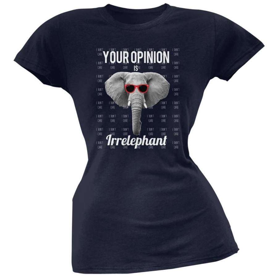 Paws – Elephant Your Opinion is Irrelephant Navy Soft Juniors T-Shirt