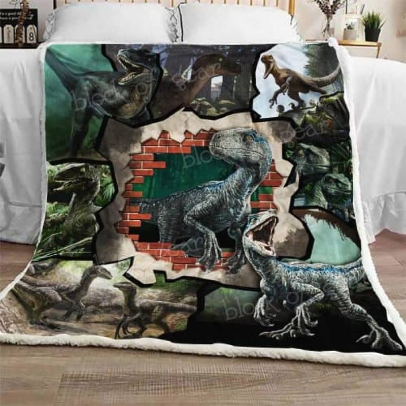 Raptor Dinosaur Sofa Blanket THH856 Block Of Gear™