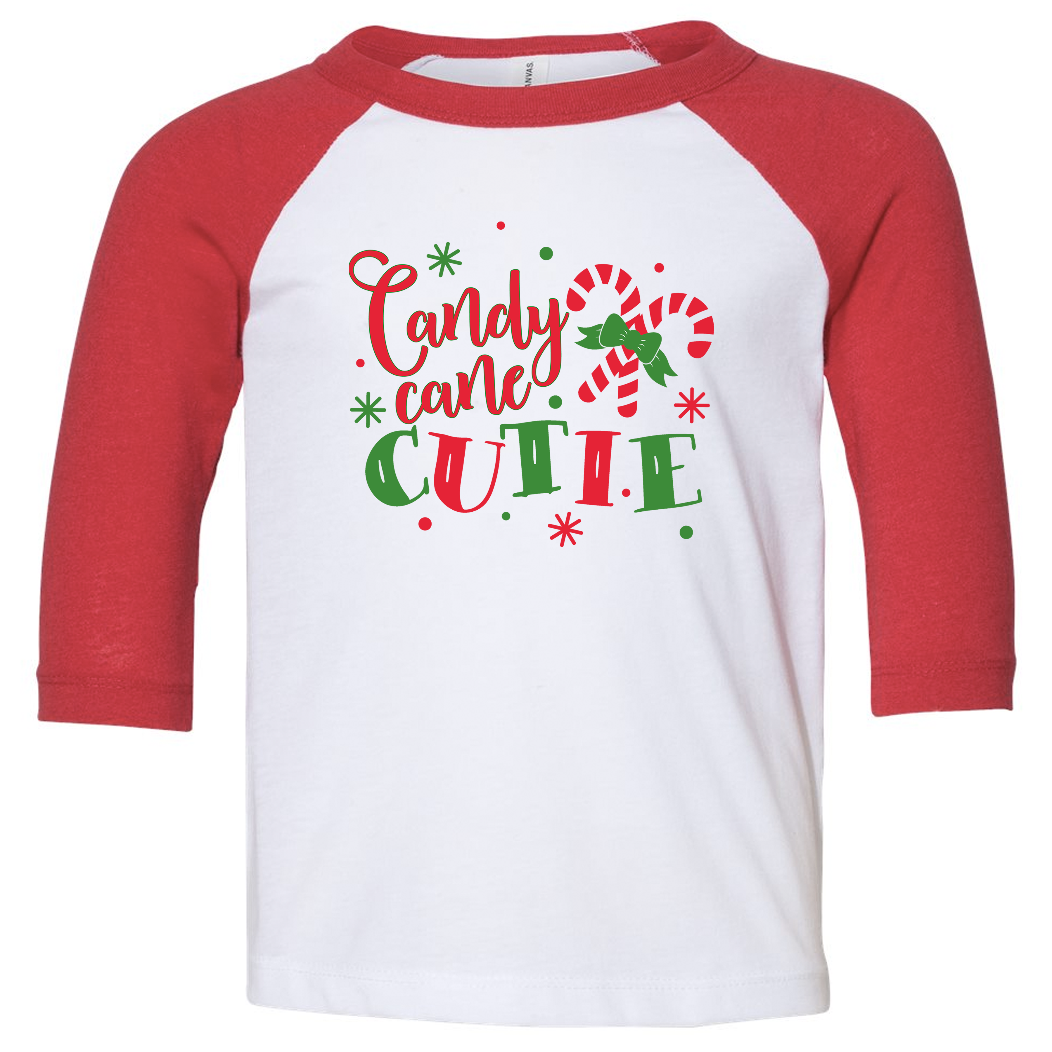 Candy Cane Cutie 3/4 Sleeve Baseball Tee (Toddler And Youth)