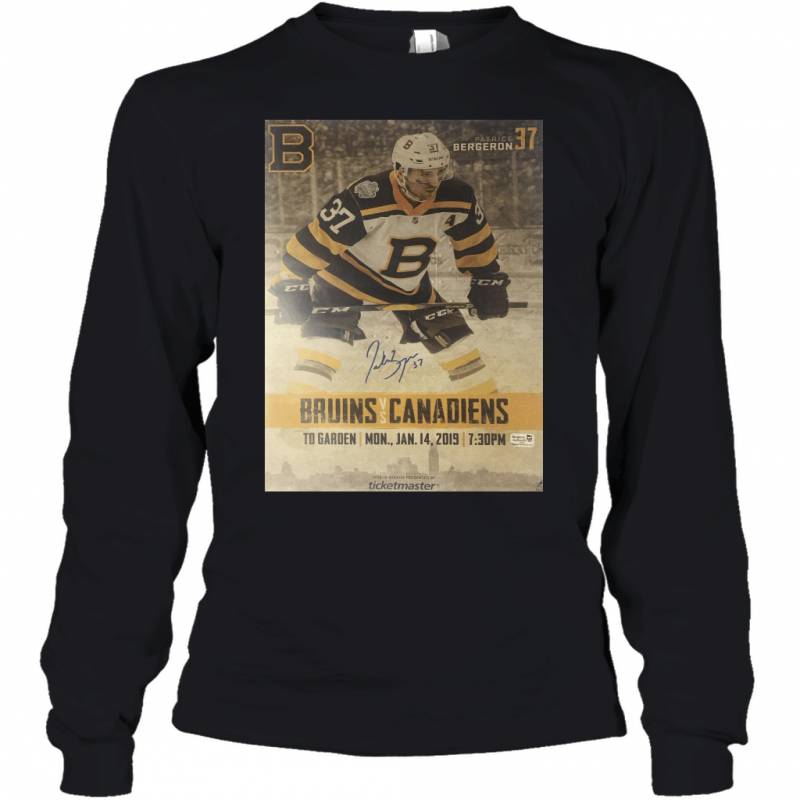 Patrice Bergeron Boston Bruins Signed Autographed Game Day Roster Youth Long Sleeve