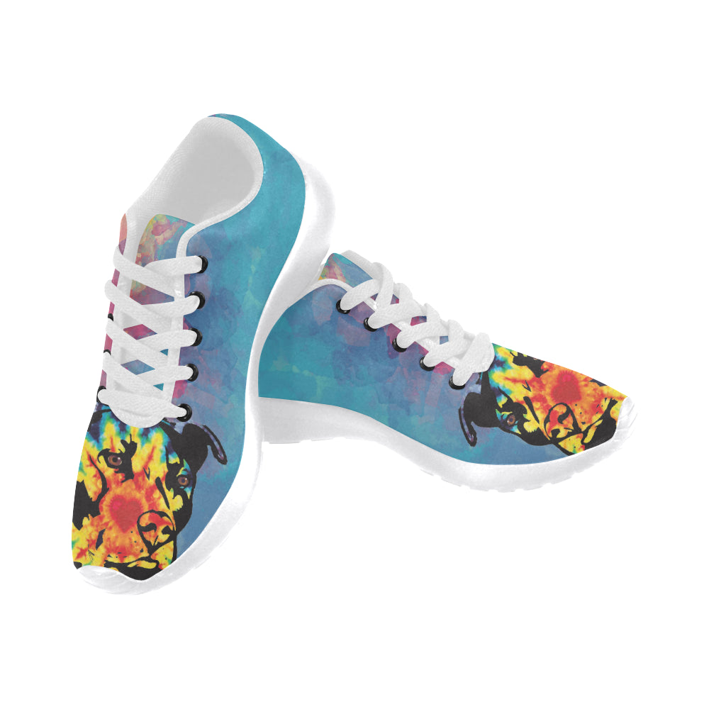 Pit Bull Pop Art Pattern No.2 White Sneakers Size 13-15 for Men