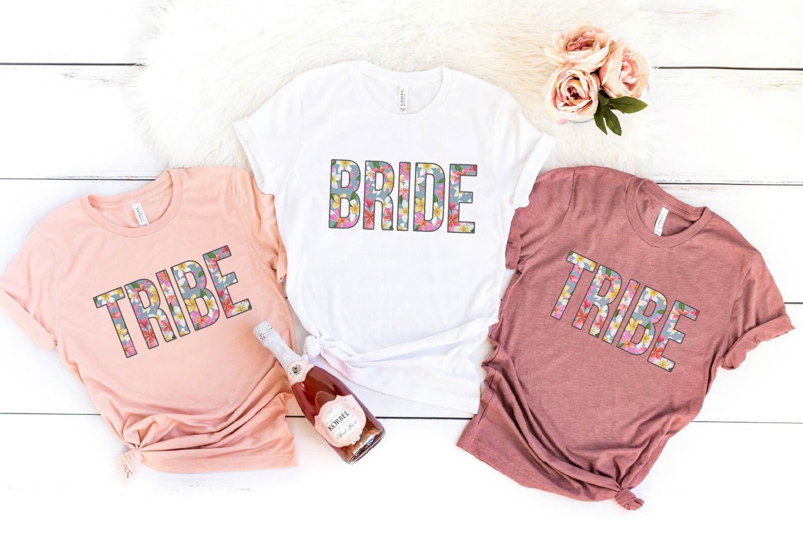 Tropical Bride Group Shirts, Bridal Party T-shirts, Hawaii Wedding Bride Squad, Maui Aloha Bride Shirts, Bridesmaid Tees Thailand Mexico