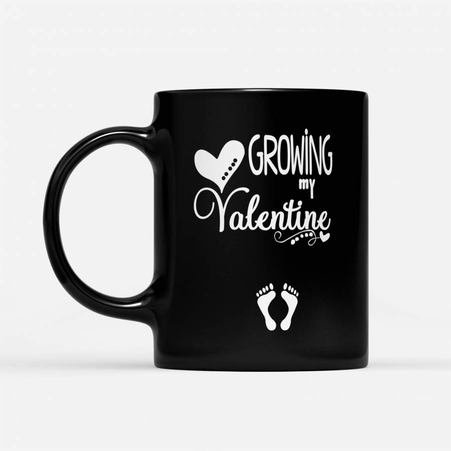 Growing My Valentine Love Heart – Black Mug