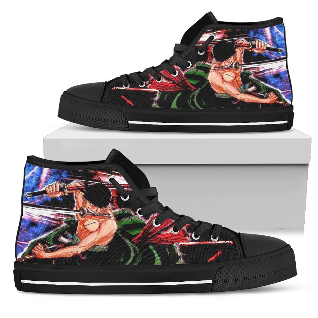 One Piece High Top Sneakers Zoro Swordman Anime