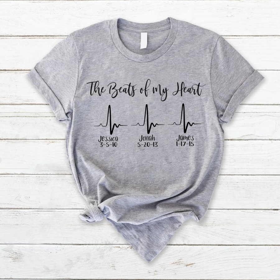 The Beats Of My Heart Custome Name Shirt