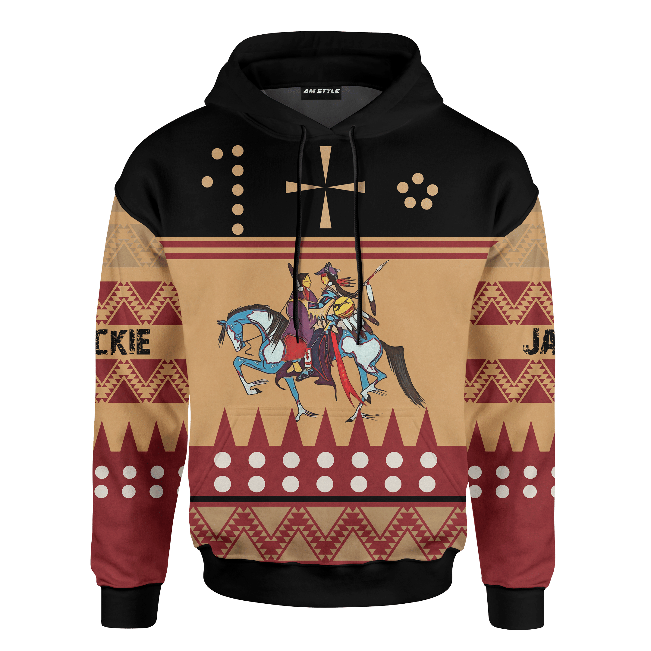 American Indian Horse Tattoo Native American Pattern For Couple Customized 3D All Over Printed Hoodie