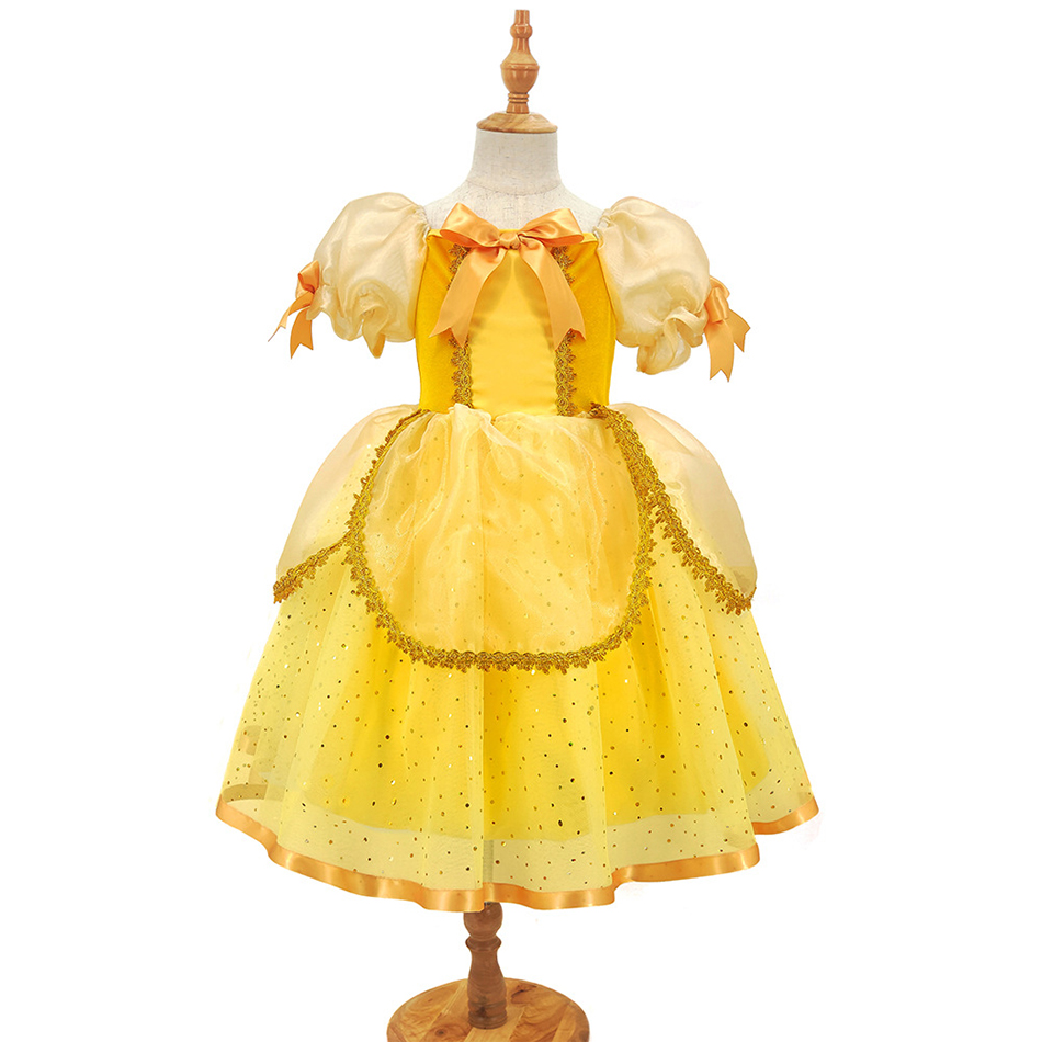 Belle Dress for Girl Princess Kids Floral Ball Gown Child Cosplay Beauty Costume Fancy Party Clothing For Cosplay Party alx