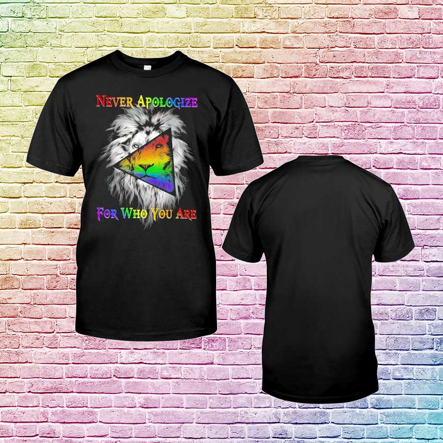 Gay Pride Couples Shirts, Never Apologize For Who You Are, Lesbian Gifts, Pride Shirts