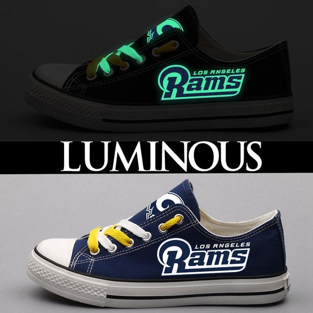 Women’S Los Angeles Rams Shoes For Sale Letter Glow In The Dark Shoes Cheap Laces