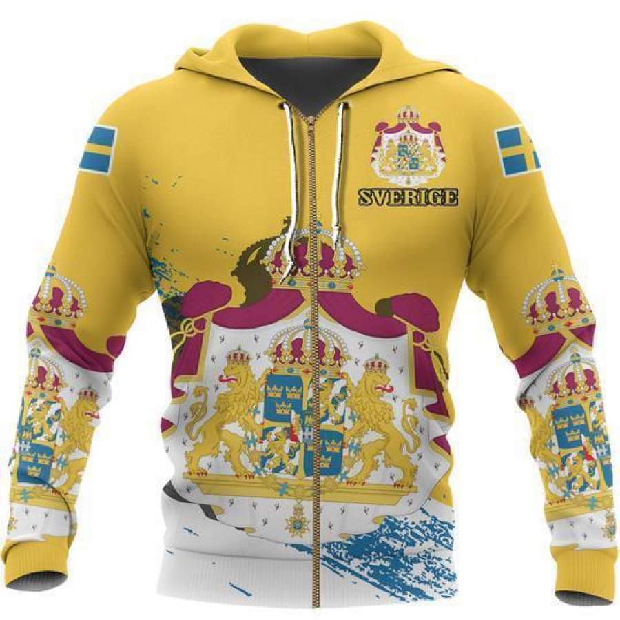 (Sverige) Sweden Special Zipper Hoodie ZIPNNK 017