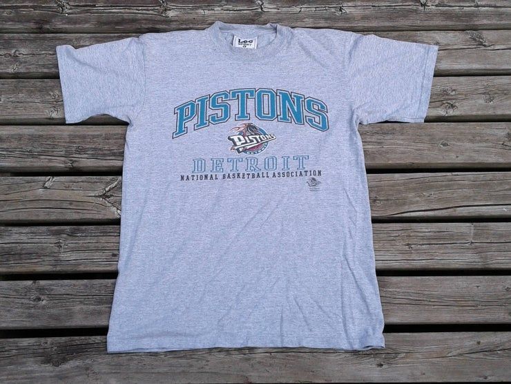 Vintage 90 S Detroit Pistons Teal Era Grey Shirt