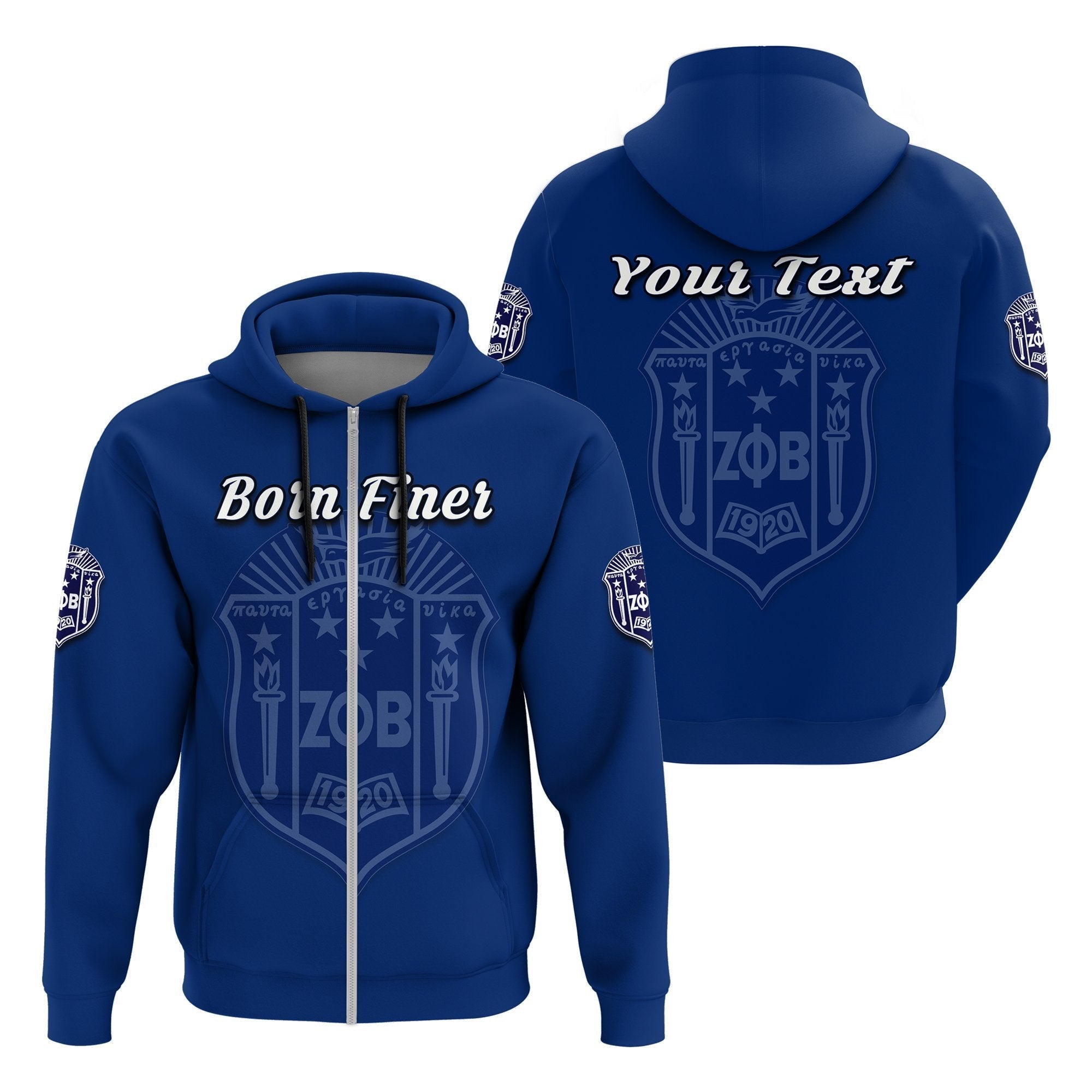 Sorority Hoodie – Personalized Zeta Phi Beta Zip Hoodie