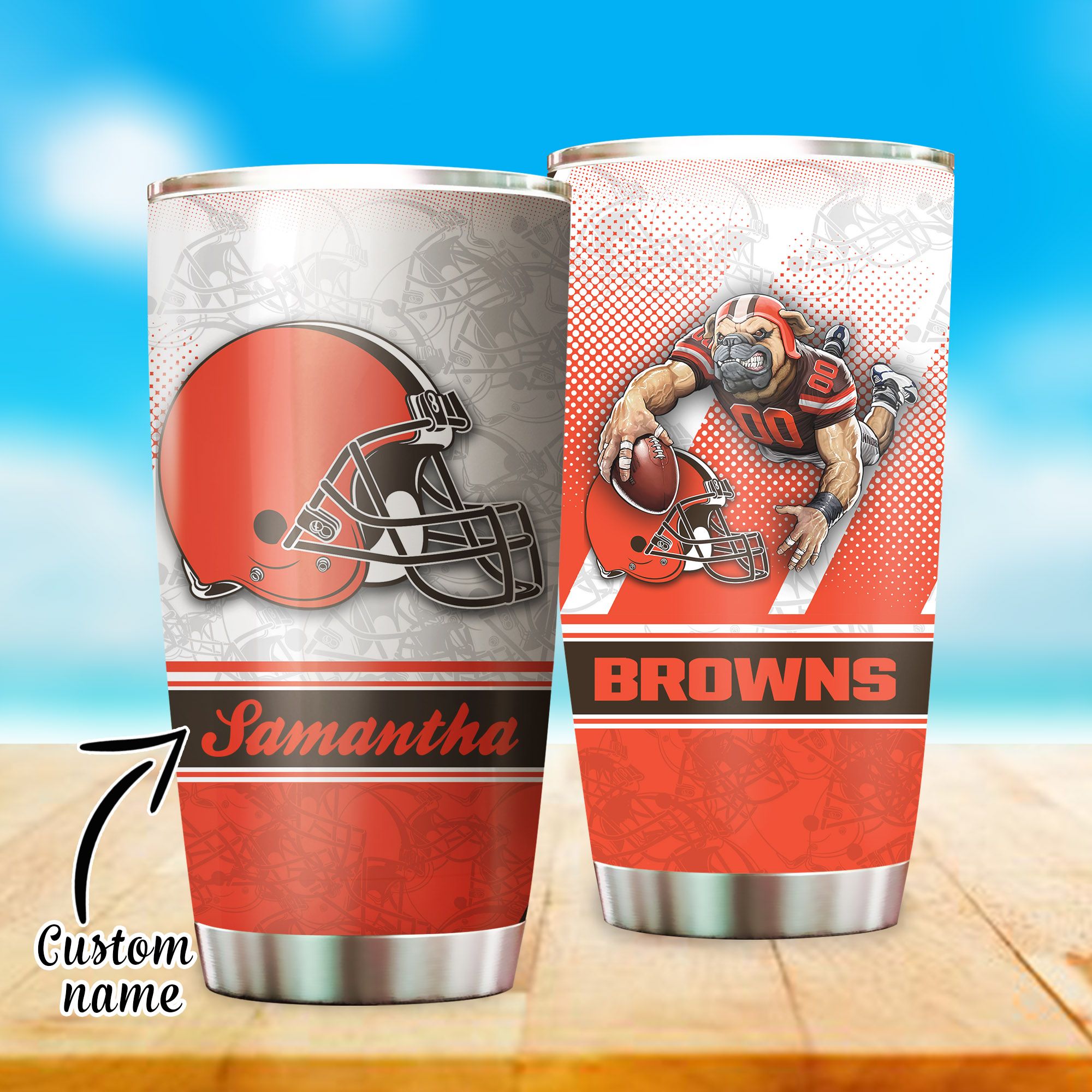 Cleveland Browns Custom Name Tumbler 202 L1MTH0385