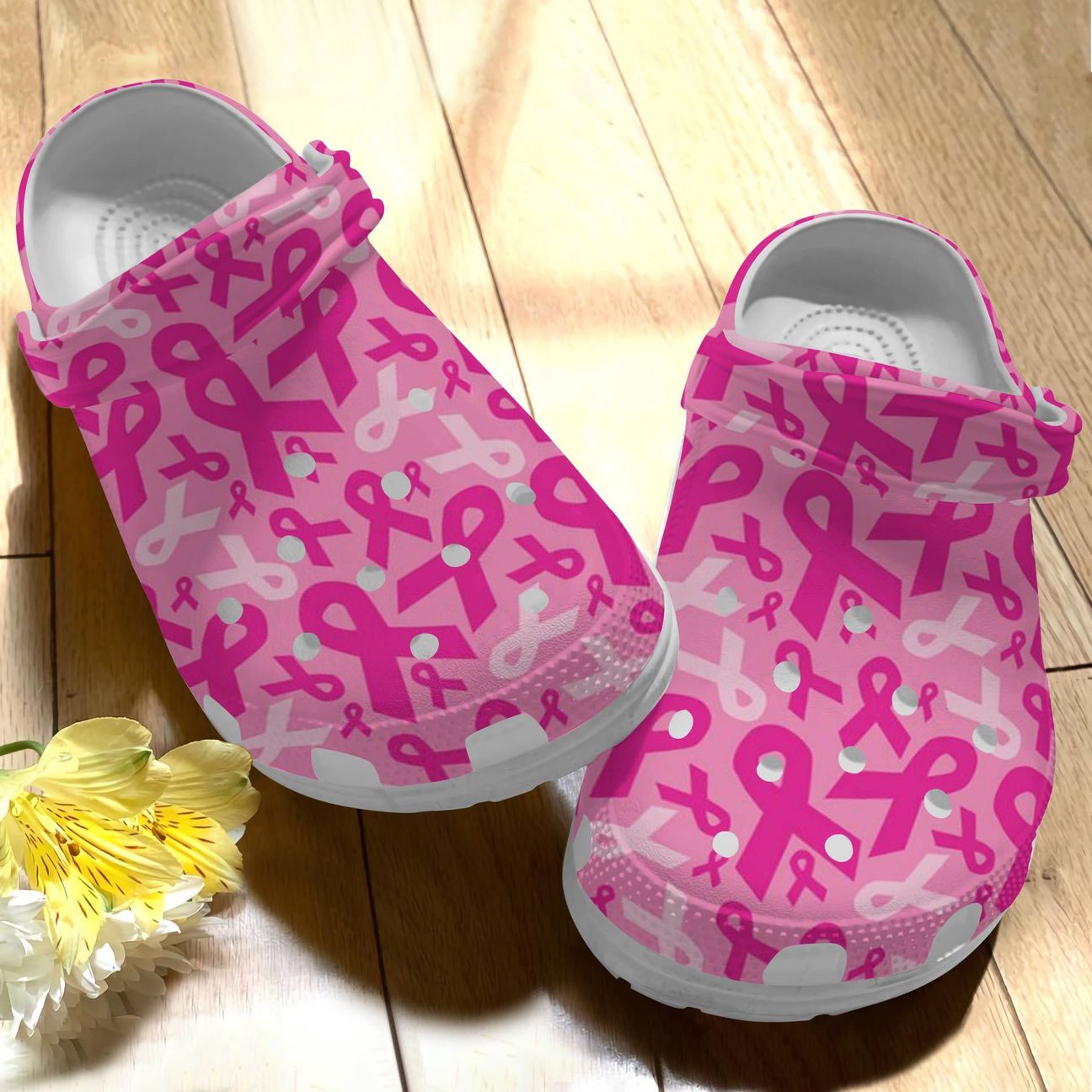 Breast Cancer Personalize Clog, Custom Name, Text, Fashion Style For Women, Men, Kid, Print 3D Breast Cancer V3