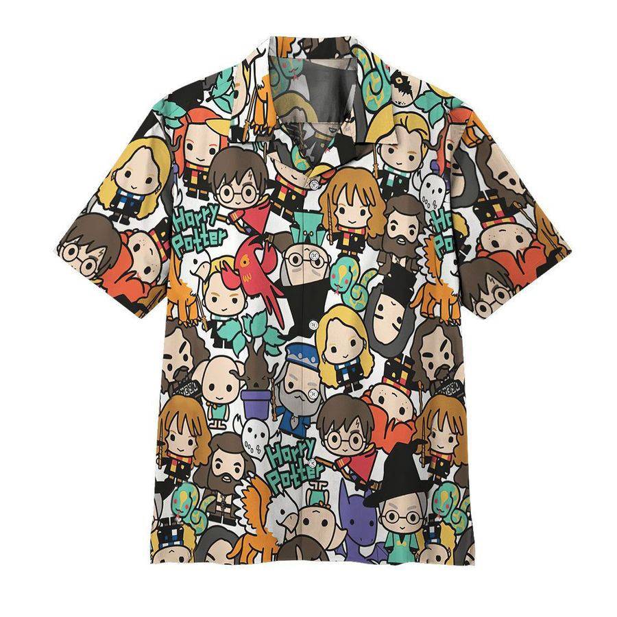 Harry Potter Characters In Chibi Style All Over Print Hawaii Shirt Ha20560