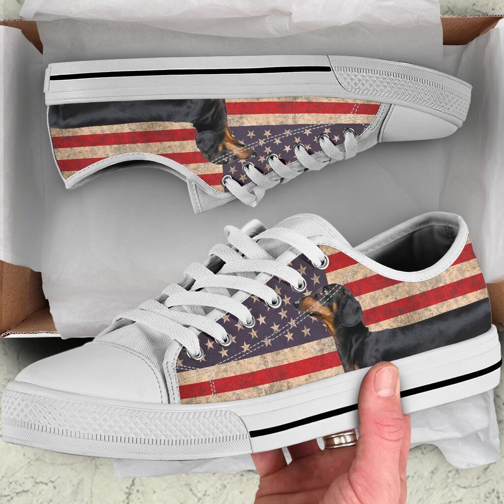 America Dachshund Low Top Shoes For Women, Shoes For Men Custom Shoes