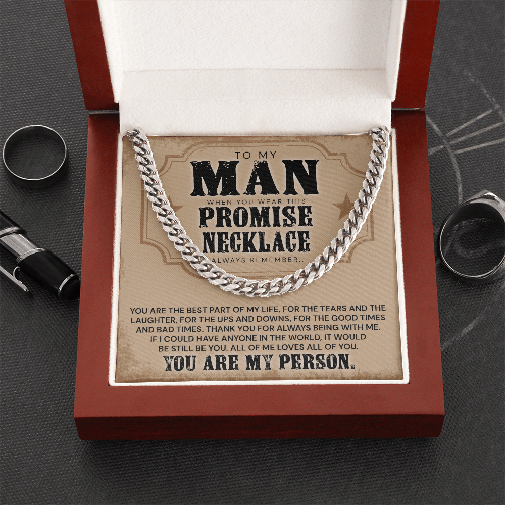 Valentines Day Gifts For Him, Cuban Necklace For Boyfriend/ Husband, You Are The Best Part Of My Life