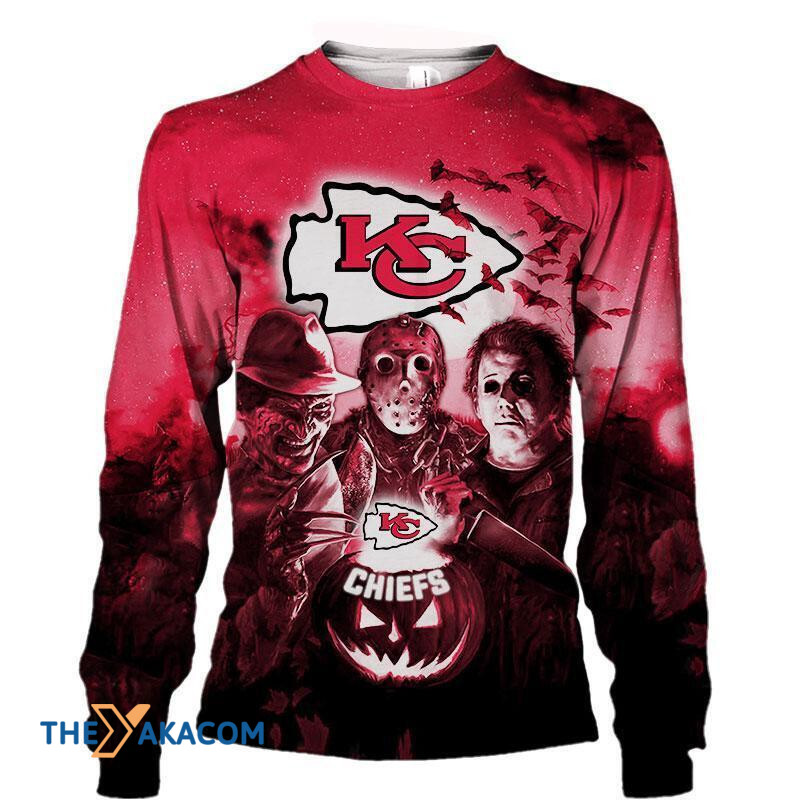 Kansas City American Football Team Road Super Bowl Freddy Vs. Jason Vs. Michael Myers Gift For Fan Sweatshirt Long Sleeve Crewneck Casual Pullover Top