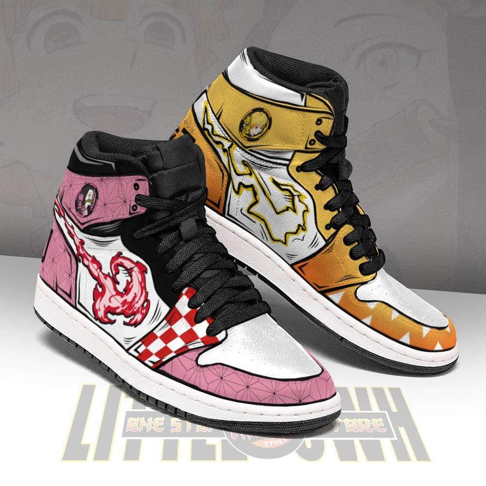 Zenitsu X Nezuko Jd Sneakers Custom Breathing Demon Slayer Anime Shoes