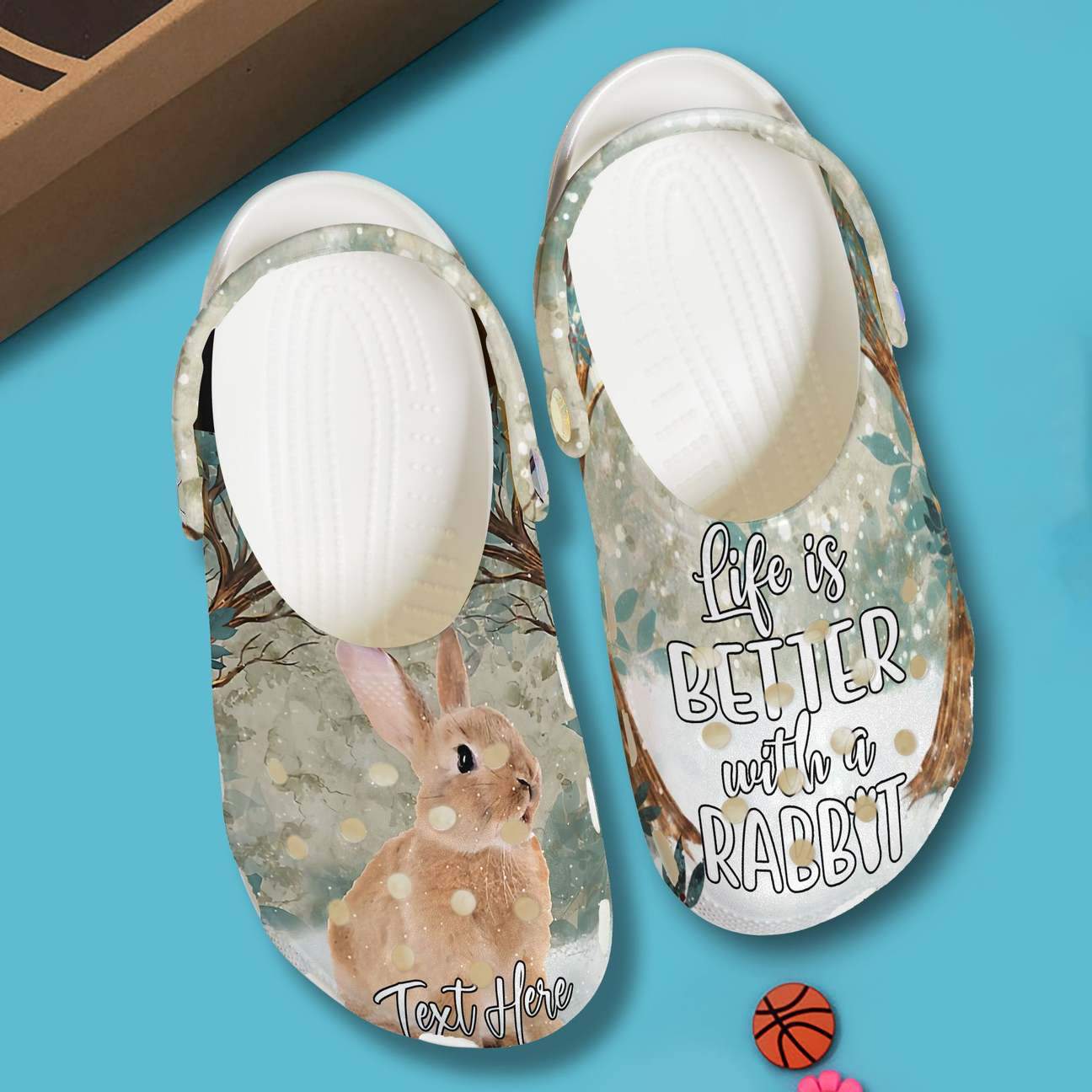 Rabbit Personalized Clog, Custom Name, Text, Color, Number Fashion Style For Women, Men, Kid, Print 3D Life Is Better With A Rabbit