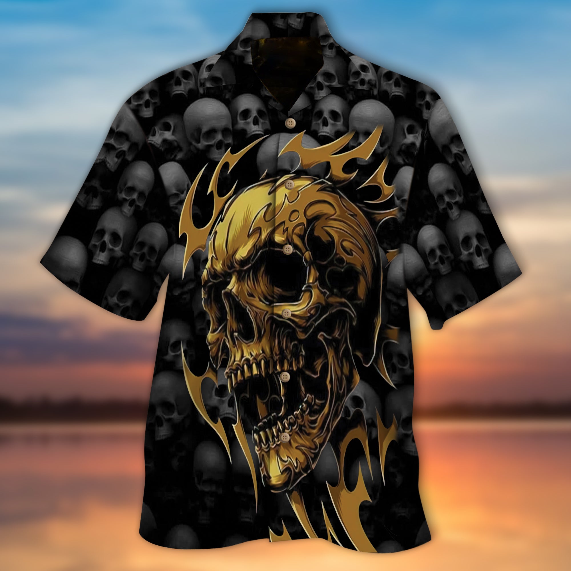 Yellow Skull Hawaiian Shirt – Kv75