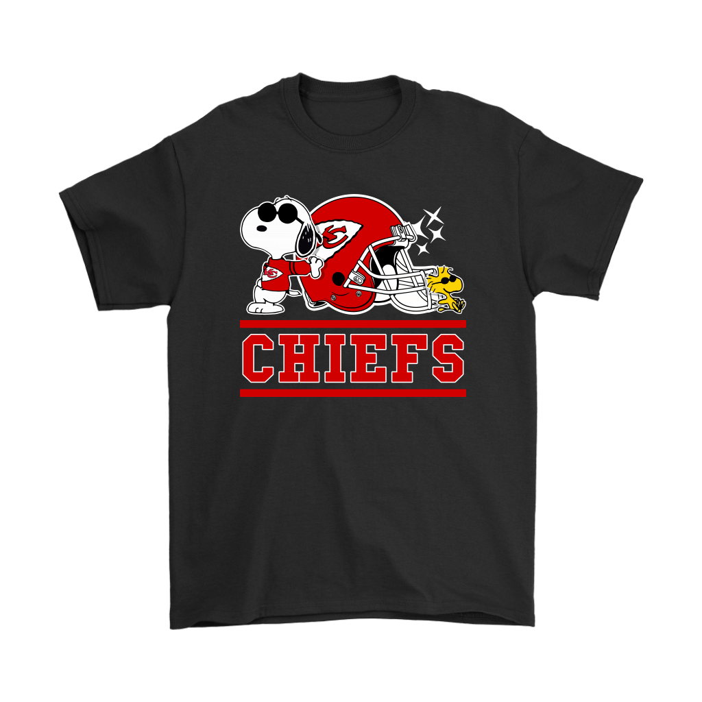 Check out this awesome The Kansas City Chiefs Joe Cool And Woodstock Snoopy Mashup Shirts