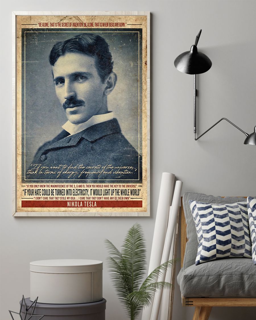 Professions Poster – Engineer Nikola Tesla Vertical Canvas And Poster | Wall Decor Visual Art