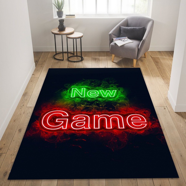 New Game Smoky Area Rug, Bedroom Rug – US Gift Decor