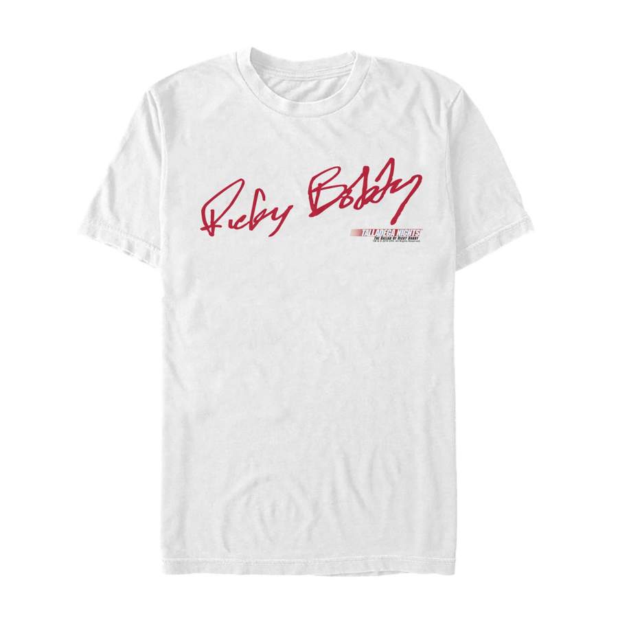 Talladega Nights: The Ballad of Ricky Bobby Men’s Ricky Bobby Signature  T Shirt White