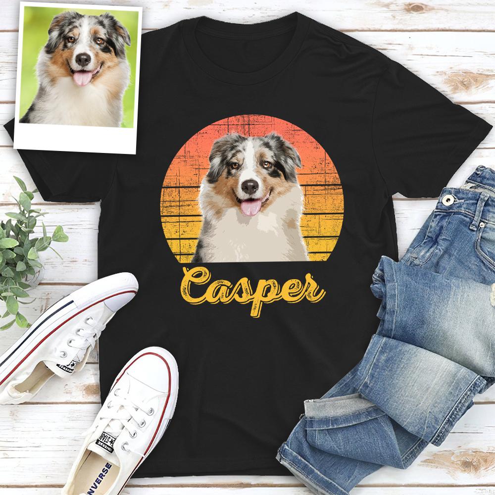 Personalized Image & Name Tshirt – Custom Portrait Dog Vintage – Personalizedwitch