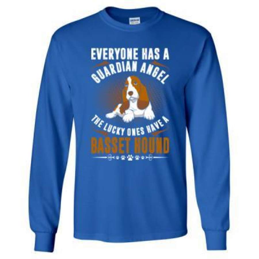 AGR Everyone Has A Guardian Angel The Lucky Ones Have A Basset Hound – Long Sleeve T-Shirt