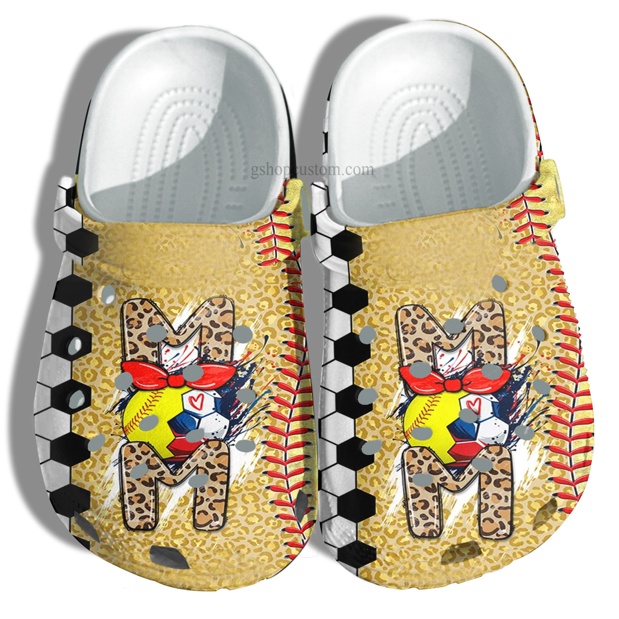 Soccor Mom Twinkle Croc Shoes Leopar Style – Football Mom Leopard Crocs Shoes Gift Birthday Mother- Cr-Ne0507