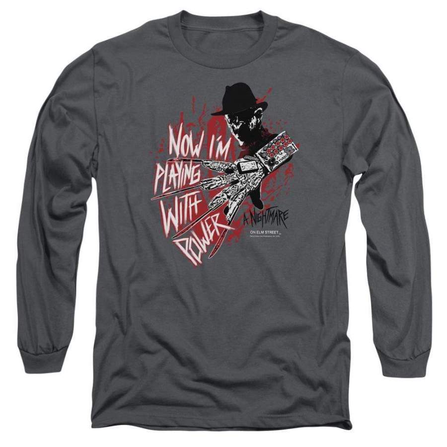 A Nightmare on Elm Street Playing With Power Men’s Long Sleeve T-Shirt