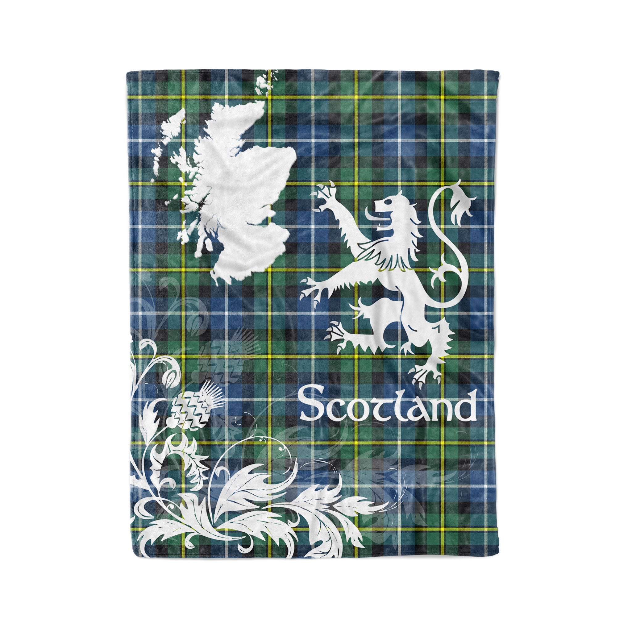 Tartan Plaid Fleece Blanket Tartan Blanket Thistle And Lion Scottish Clan Macneill Of Barra Ancient Plaid Blanket