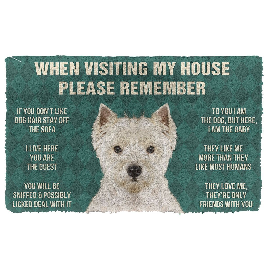 Gearhumans  GearHuman 3D Please Remember West Highland White Terrier Dogs House Rules Doormat