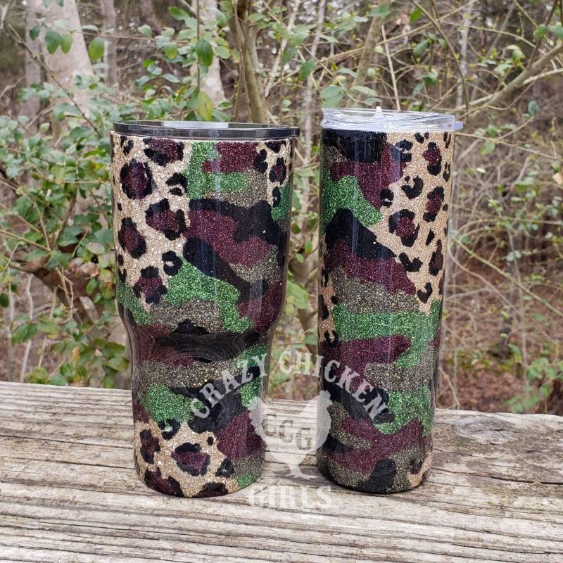 Camo & Leopard Glitter Tumbler **CCG Original**