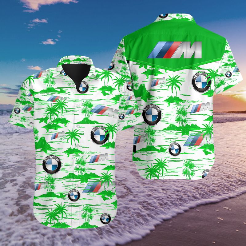 3D All Over Printed BMW M NQP-LT HAWAIIAN Shirts Ver 1 (Green)